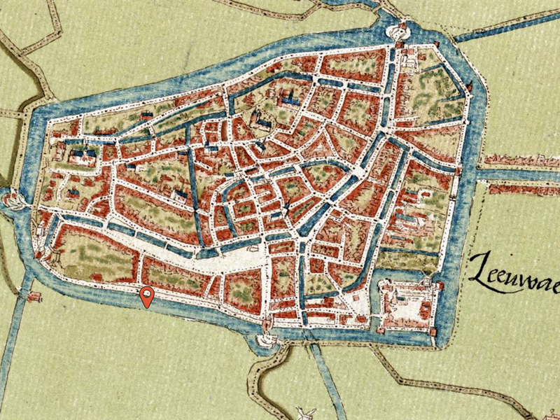 Eerste kaart van Leeuwarden